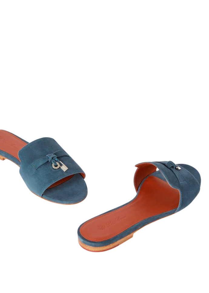 Loro Piana Charms Sandal Suede Goatskin Denim