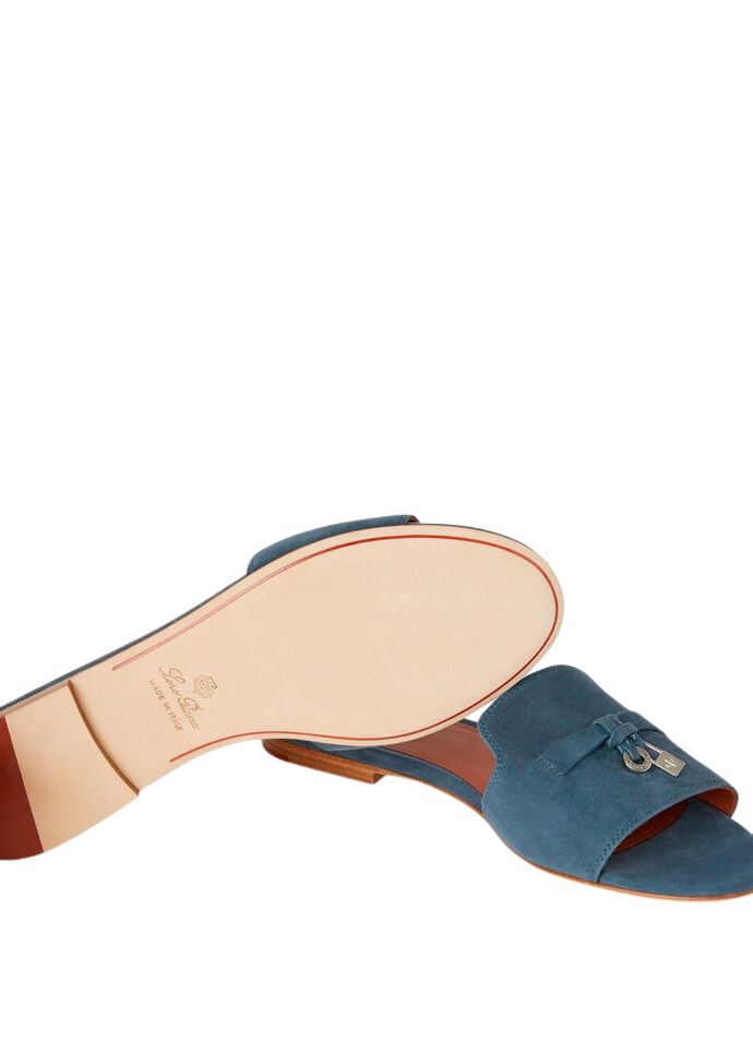 Loro Piana Charms Sandal Suede Goatskin Denim