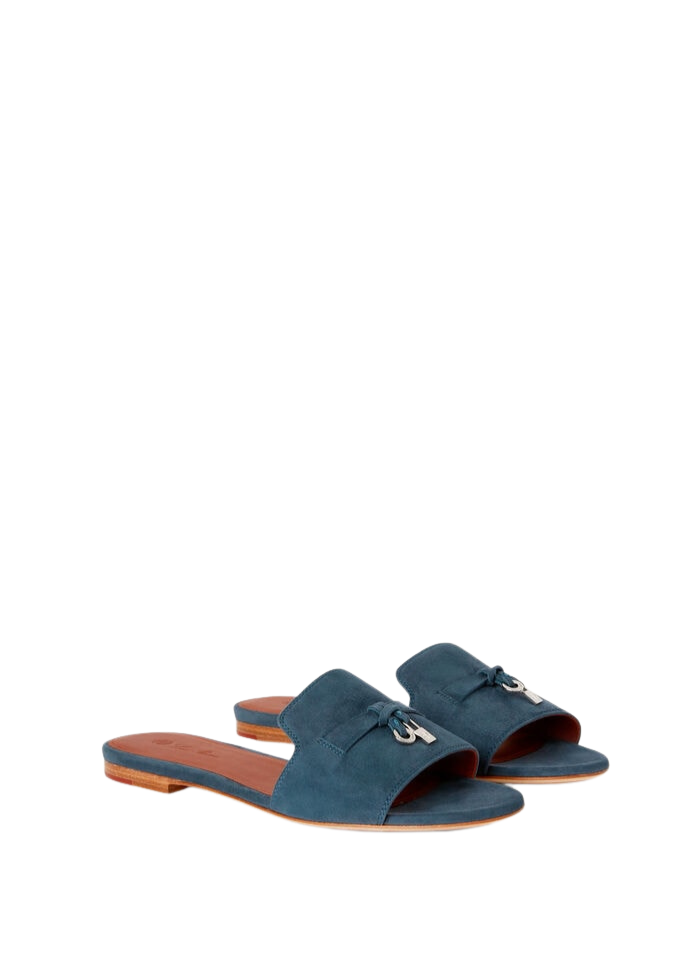 Loro Piana Charms Sandal Suede Goatskin Denim