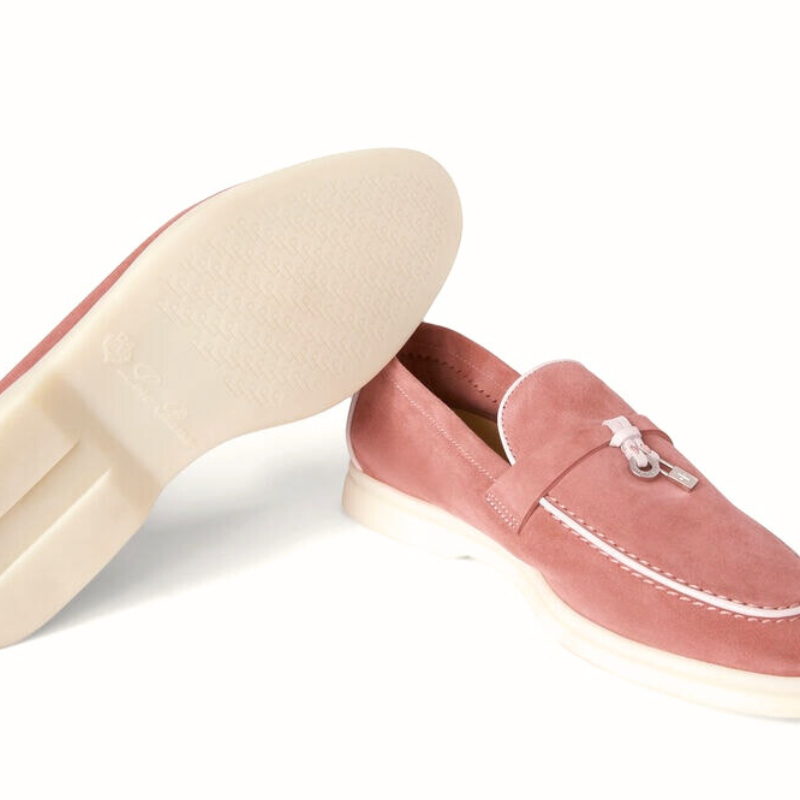 Loro piana Summer Charms Walk Loafer suede dusty orange