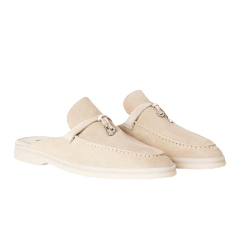 Loro piana Beige Suede Summer Walk Slip on Loafers