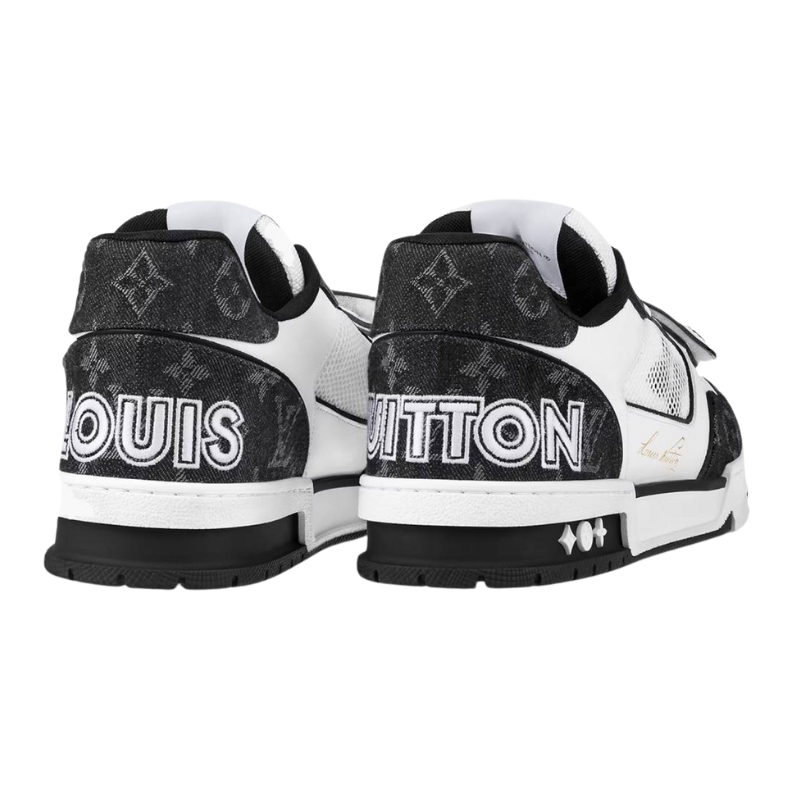 Louis Vuitton LV Trainer – Velcro Strap Monogram Denim Black White
