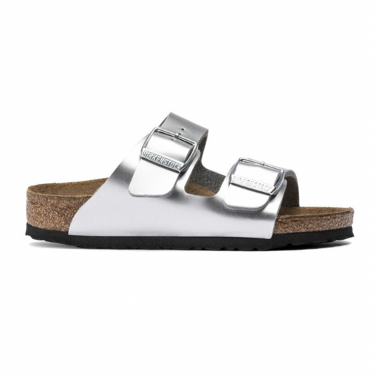 BIRKENSTOCK ARIZONA BIRKO-FLOR -ELECTRIC METALLIC SILVER