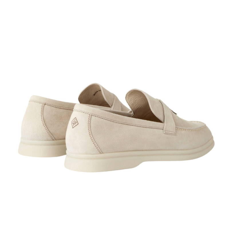 Loro piana Beige Suede Summer Walk Slip on Loafers