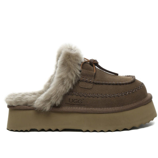 UGG Santana Stitch Platform Scuffs Slippers
