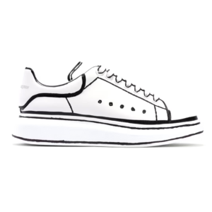 Alexander Mcqueen Oversized – White Black Outline